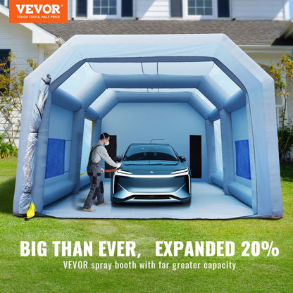 Inflatable Spray Booth Car Paint Tent 10 x 6 x 4 m Filter System 2 Blowers
