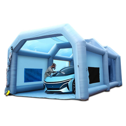 Inflatable Spray Booth Car Paint Tent 10 x 6 x 4 m Filter System 2 Blowers