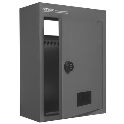 Through The Wall Drop Box, Heavy Duty Steel Through The Wall Mailbox with 2.8-7.9" 13" Combination Lock, 12.5x6.3x16.9 Mail Drop Box, Dark Gray