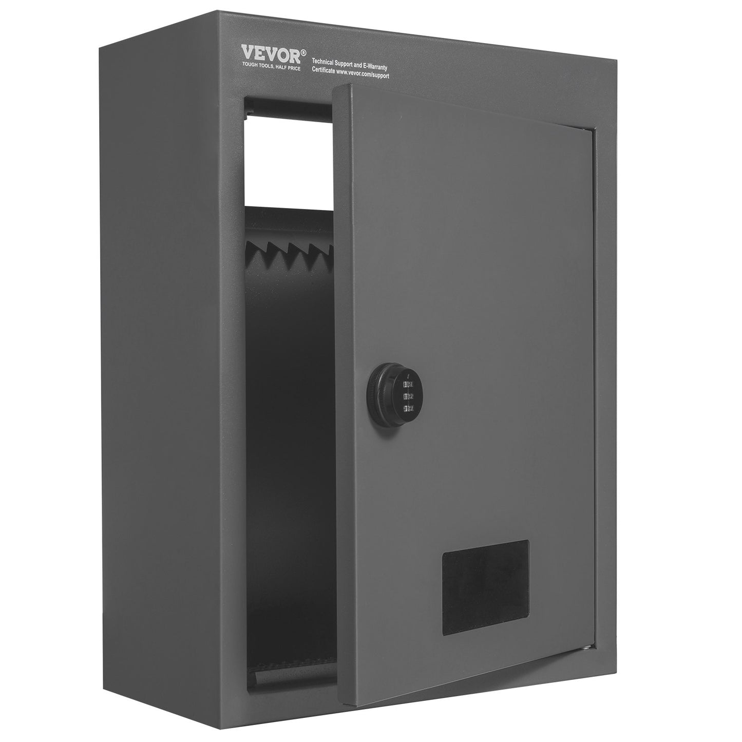 Through The Wall Drop Box, Heavy Duty Steel Through The Wall Mailbox with 2.8-7.9" 13" Combination Lock, 12.5x6.3x16.9 Mail Drop Box, Dark Gray
