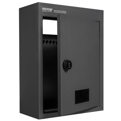 Through The Wall Drop Box 31.8x16x42.9 cm Mailbox with Code Lock Black