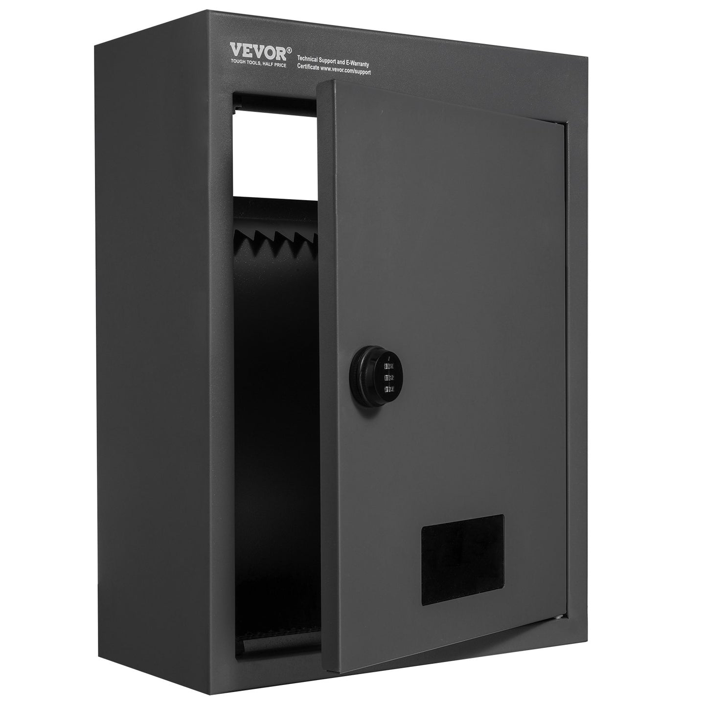 Through The Wall Drop Box 31.8x16x42.9 cm Mailbox with Code Lock Black