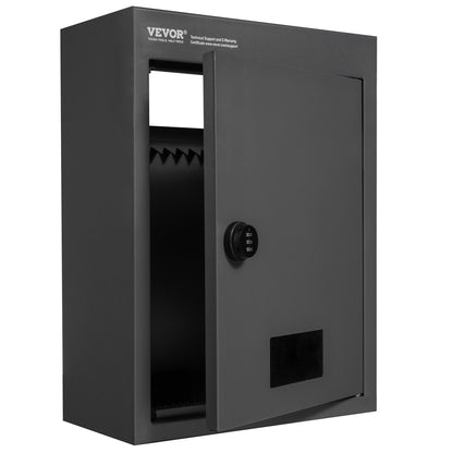 Through The Wall Drop Box 31.8x16x42.9 cm Mailbox with Code Lock Black