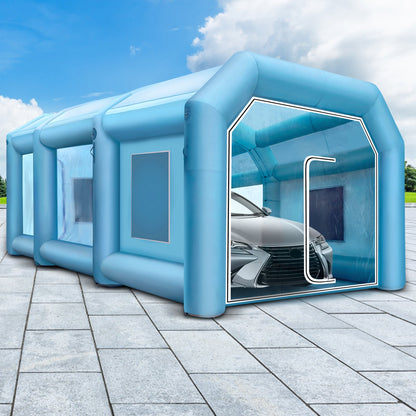 Inflatable Tent 792.5 x 457.2 x 304.8 cm Inflatable Spray Booth Tent Inflatable Paint Booth Tent Car Paint Booth Giant Workstation 210D Oxford Fabric with 2 Blowers
