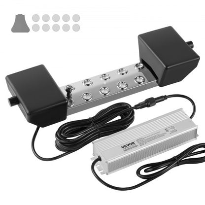 Ultrasonic Mist Maker 10 Head, 7000mL/H Ultrasonic Fogger, Mist Maker with 280W IP67 Waterproof Power Supply, Buoy, Replacement Discs, for Pond, Garden, Rockery, Greenhouse, Halloween Decoration