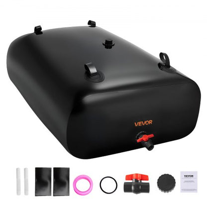 Water Storage Bladder, 1000L Water Storage Container Tank, 1000D PVC Large Capacity Soft Bag Bladder, Collapsible Portable for Garden Irrigation, Camping, RV, Emergency Use - Black