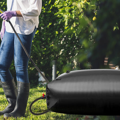 Water Storage Bladder, 1000L Water Storage Container Tank, 1000D PVC Large Capacity Soft Bag Bladder, Collapsible Portable for Garden Irrigation, Camping, RV, Emergency Use - Black