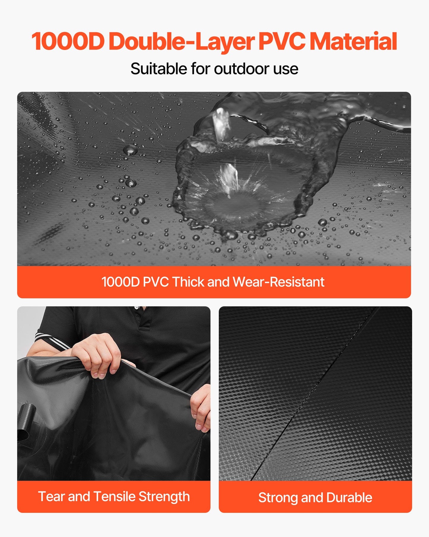 Water Storage Bladder, 113L Water Storage Container Tank, 1000D PVC Thickened Soft Bag Bladder, Collapsible Portable for Garden Irrigation, Camping, RVs, Emergency Use - Black