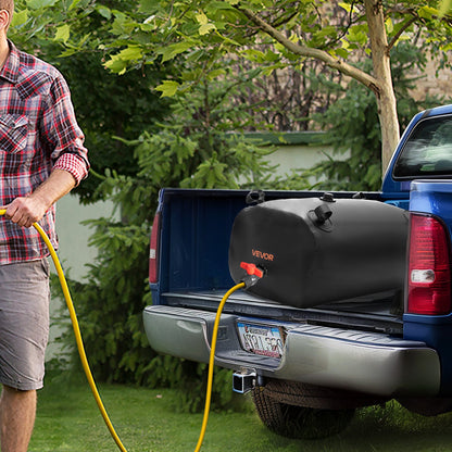 Water Storage Bladder, 113L Water Storage Container Tank, 1000D PVC Thickened Soft Bag Bladder, Collapsible Portable for Garden Irrigation, Camping, RVs, Emergency Use - Black