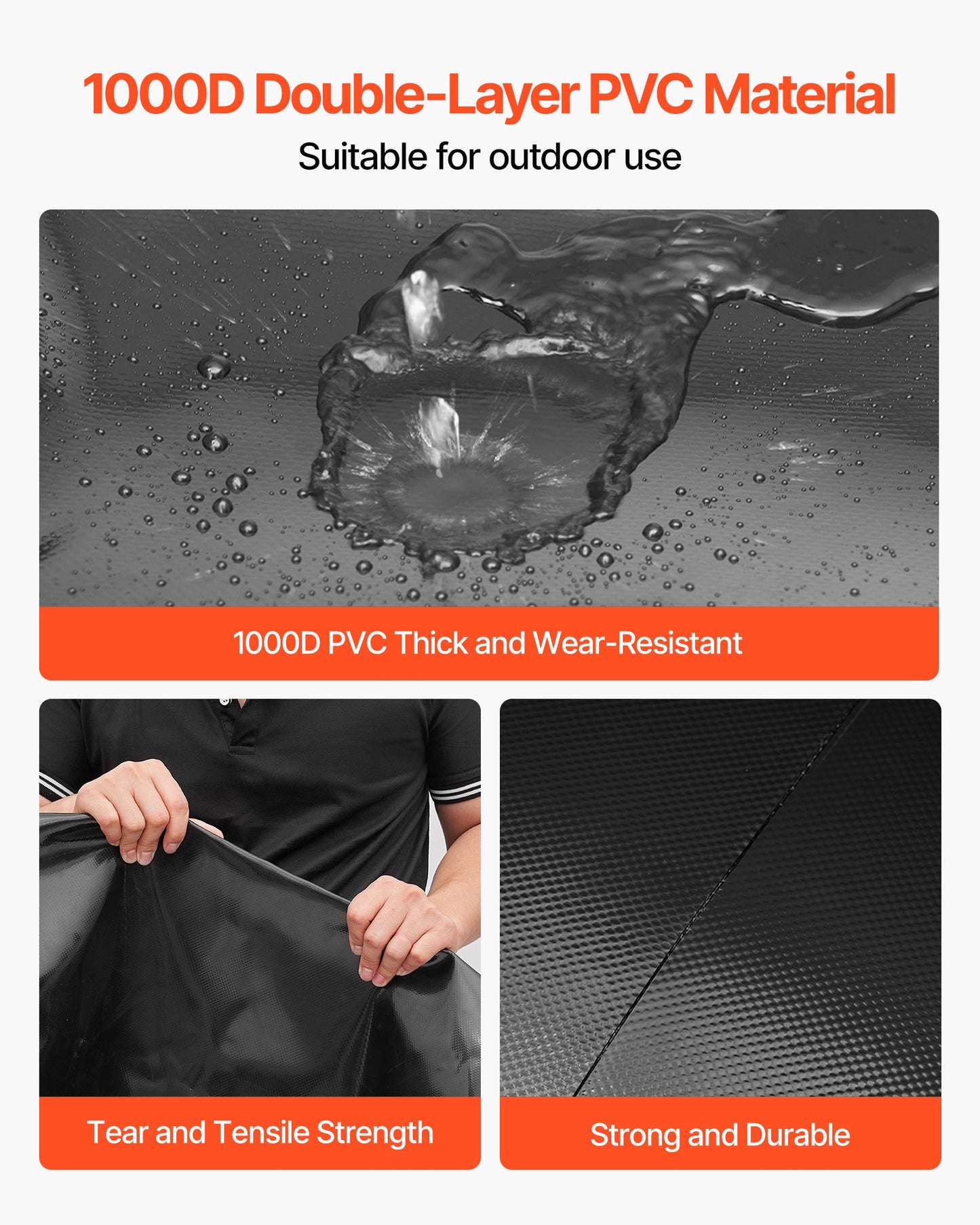 Water Storage Bladder, 240L Water Storage Container Tank, 1000D PVC Large Capacity Soft Bag Bladder, Collapsible Portable for Garden Irrigation, Camping, RVs, Emergency Use - Black