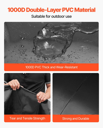 Water Storage Bladder, 540L Water Storage Container Tank, 1000D PVC Large Capacity Soft Bag Bladder, Collapsible Portable for Garden Irrigation, Camping, RV, Emergency Use - Black