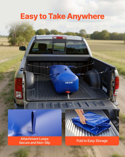 Water Storage Bladder 113L Large Capacity Water Bag, Portable & Collapsible Soft Waters Container, Leakproof & Tear-Resistant PVC Emergency Waters Storage Tank for RV Truck & Outdoor Use