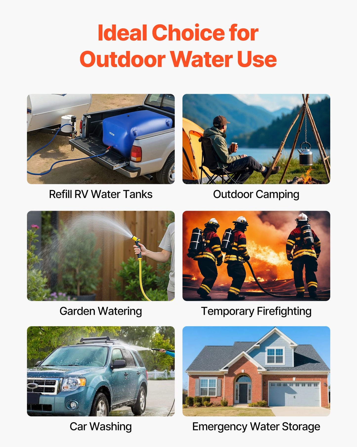 Water Storage Bladder 400L Large Capacity Water Bag, Portable & Collapsible Soft Waters Container, Leakproof & Tear-Resistant PVC Emergency Waters Storage Tank for RV Truck & Outdoor Use