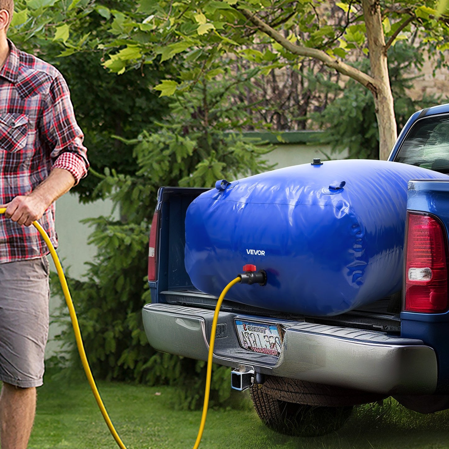 Water Storage Bladder, 1000L Water Storage Container Tank, 1000D PVC Extra-Large Capacity Soft Bag Bladder, Foldable Portable for Garden Irrigation, Camping, RV, Fire Prevention