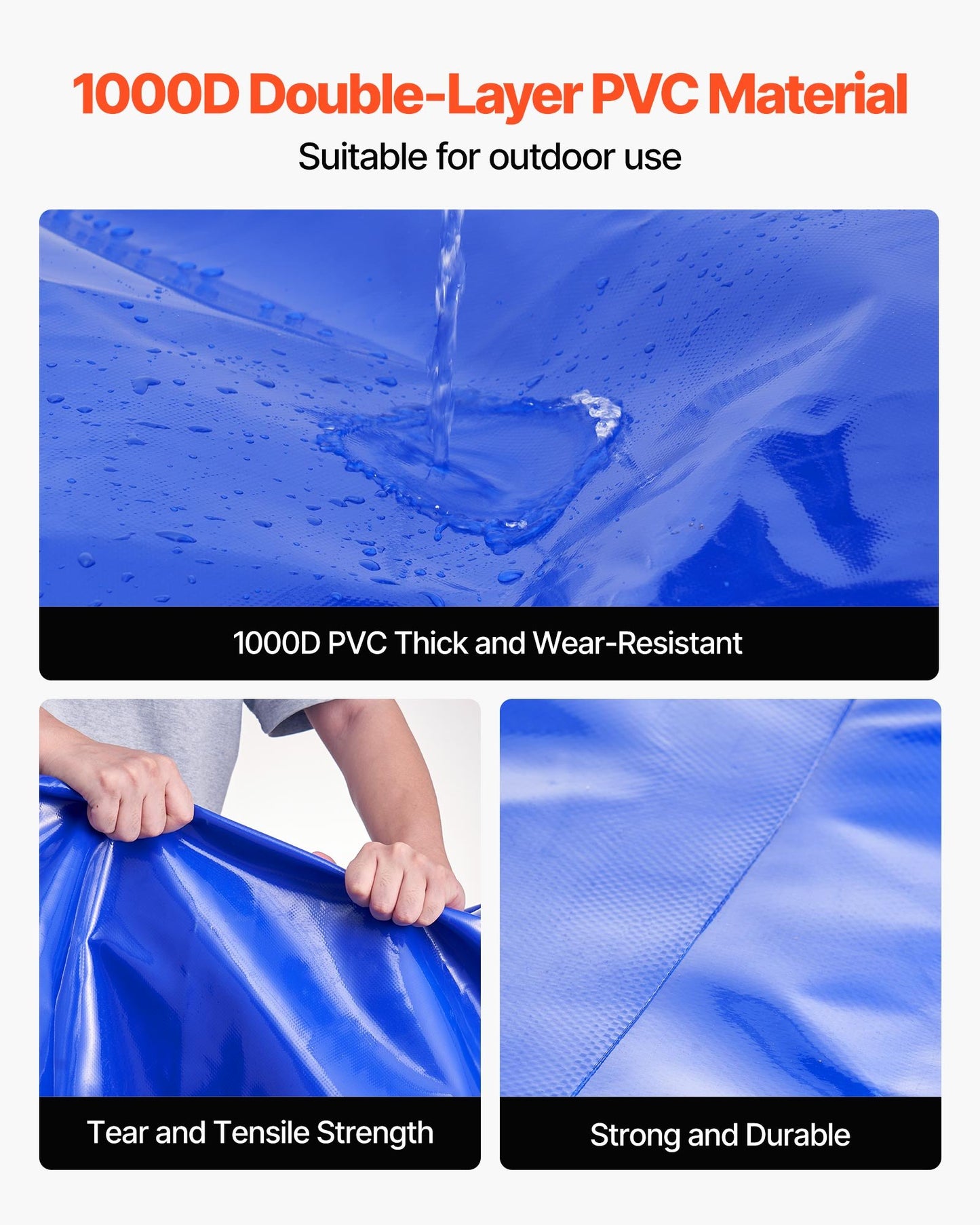 Water Storage Bladder, 330L Water Storage Container Tank, 1000D PVC Large Capacity Soft Bag Bladder, Collapsible Portable for Garden Irrigation, Camping, RVs, Fire Prevention (Blue)