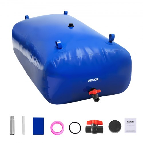 Water Storage Bladder, 540L Water Storage Container Tank, 1000D PVC Large Capacity Soft Bag Bladder, Foldable Portable for Garden Irrigation, Camping, RV, Fire Prevention - Blue