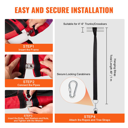 Tree Swing, 40 Inch Saucer Swing, 750lbs Weight Capacity, 900D Oxford Fabric Swing Seat with 2 Tree Hanging Straps and Adjustable Multi-Strand Ropes, Round Swing for Kids Outdoor, Multicolor