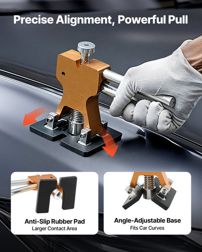 Dent Puller Kit, 61 PCS Paintless Dent Removal Kit with Golden Lifter, Slide Hammer T-Bar, Glue Gun, Auto Body Hail Damage Repair Remover Tools for Car Refrigerator Large Small Door Ding Repair