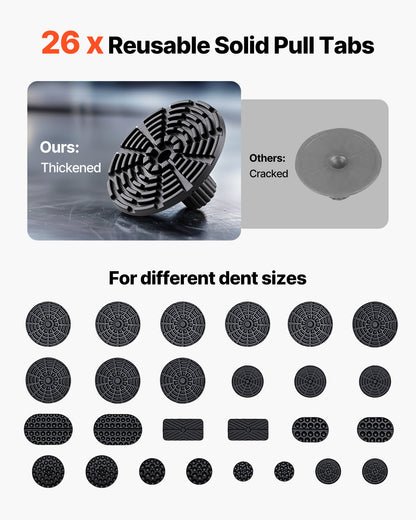 Dent Puller Kit, 61 PCS Paintless Dent Removal Kit with Golden Lifter, Slide Hammer T-Bar, Glue Gun, Auto Body Hail Damage Repair Remover Tools for Car Refrigerator Large Small Door Ding Repair