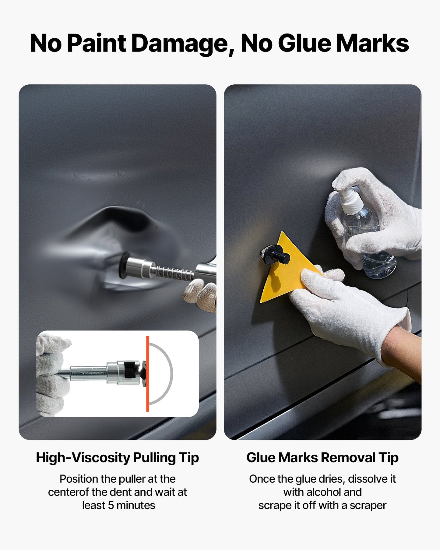 Dent Puller Kit, 61 PCS Paintless Dent Removal Kit with Golden Lifter, Slide Hammer T-Bar, Glue Gun, Auto Body Hail Damage Repair Remover Tools for Car Refrigerator Large Small Door Ding Repair