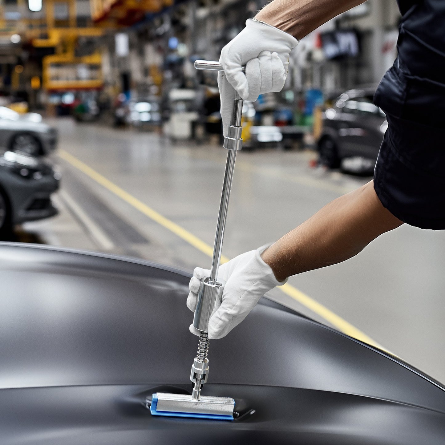 Dent Puller Kit, 61 PCS Paintless Dent Removal Kit with Golden Lifter, Slide Hammer T-Bar, Glue Gun, Auto Body Hail Damage Repair Remover Tools for Car Refrigerator Large Small Door Ding Repair