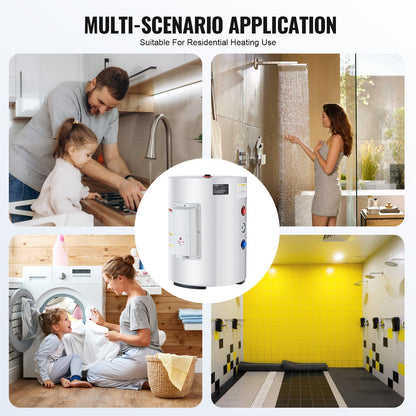 Elektrischer Durchlauferhitzer, 10-Gallonen-Tank, 1,6-kW-Durchlauferhitzer mit LED-Anzeige, Drehknopfsteuerung, IPX4 wasserdicht, seitlicher Anschluss, für Dusche und Bad