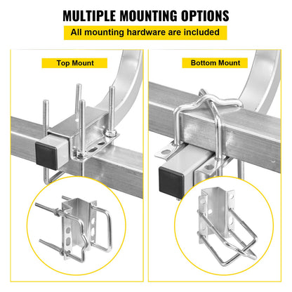 Boat Trailer Guide on, 20\", One Pair Trailer Pontoon Bunk Board Guide-ons, Steel Trailer Guides, Complete Mounting Accessories Included, for Ski Boat, Fishing Boat or Sailboat Trailer