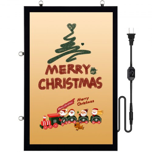 LED Poster Frame in Black, 27" x 40" Picture Frame, Sidewalk Sign for Advertising Displays, Aluminum Picture Frame with LED Backlit Light Box, Horizontal and Vertical Formats for Wall, Single