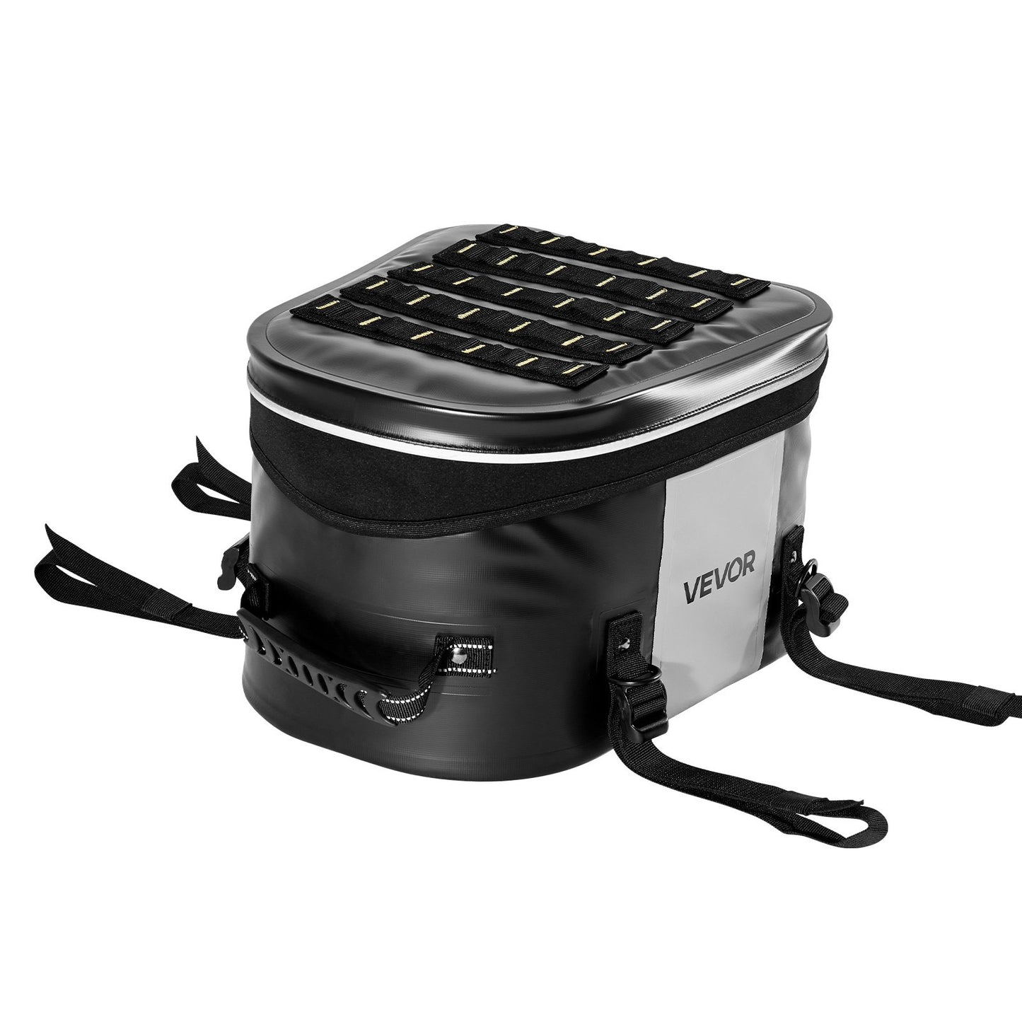 Motorcycle Tail Bag, 28 L Motorcycle Rear Seat Bag with Waterproof Fabric, Outdoor Sports Motorbike Luggage Storage Trunk Handbag with Pocket & Adjustable Buckle, Universal Fit Rear Racks, Black