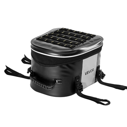 Motorcycle Tail Bag, 28 L Motorcycle Rear Seat Bag with Waterproof Fabric, Outdoor Sports Motorbike Luggage Storage Trunk Handbag with Pocket & Adjustable Buckle, Universal Fit Rear Racks, Black