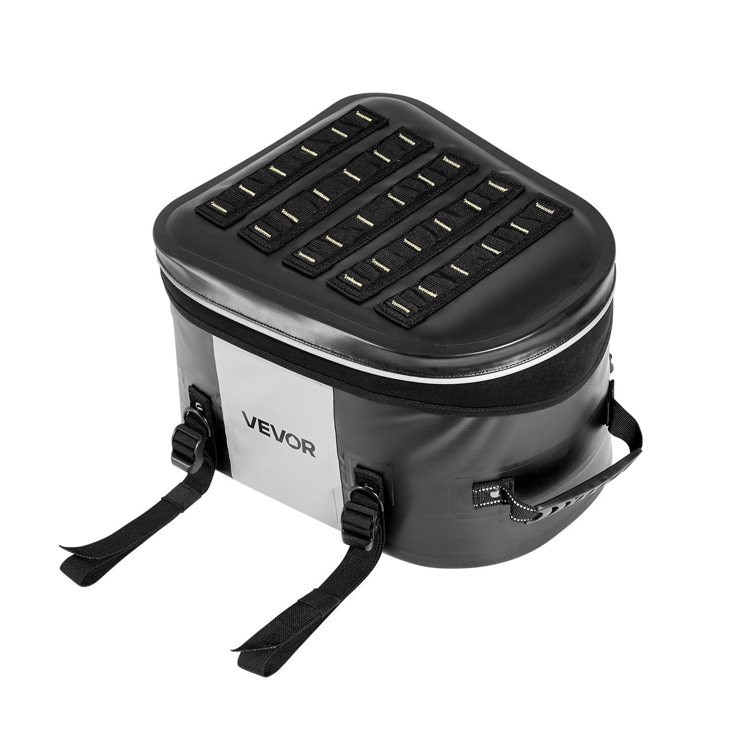 Motorcycle Tail Bag, 28 L Motorcycle Rear Seat Bag with Waterproof Fabric, Outdoor Sports Motorbike Luggage Storage Trunk Handbag with Pocket & Adjustable Buckle, Universal Fit Rear Racks, Black