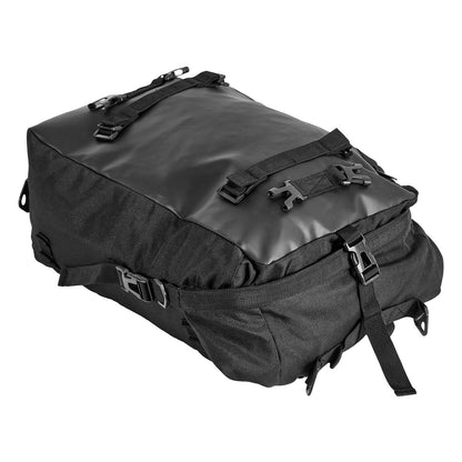 Motorcycle Tail Bag, 30 L Motorcycle Rear Seat Bag with Waterproof Rain Cover, Outdoor Sports Motorbike Luggage Storage Trunk Rack Backpack with Shoulder Straps, Universal Fit Rear Racks, Black