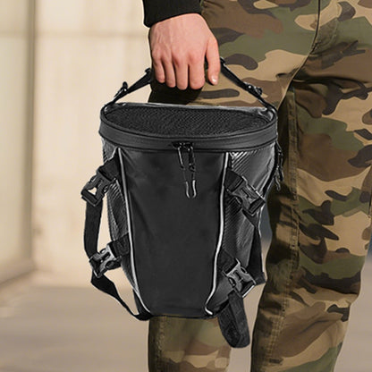 Motorcycle Tail Bag, 10 L Motorcycle Rear Seat Bag with Waterproof Rain Cover, Outdoor Sports Motorbike Luggage Storage Trunk Rack Backpack Handbag with Shoulder Strap and Inner Pocket, Black