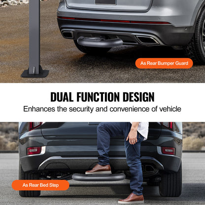 Hitch Step for 5 cm Receiver, Universal Rear Bumper Guard Protector with 159 kg Load Capacity, Non-Slip Tow Hitch Step with Pin Kit, Fit for Truck, SUV, Pickup, Trailer
