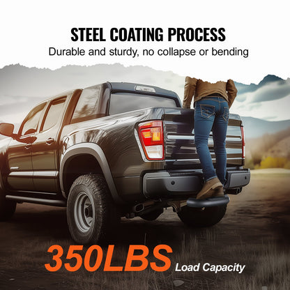 Hitch Step for 5 cm Receiver, Universal Rear Bumper Guard Protector with 159 kg Load Capacity, Non-Slip Tow Hitch Step with Pin Kit, Fit for Truck, SUV, Pickup, Trailer