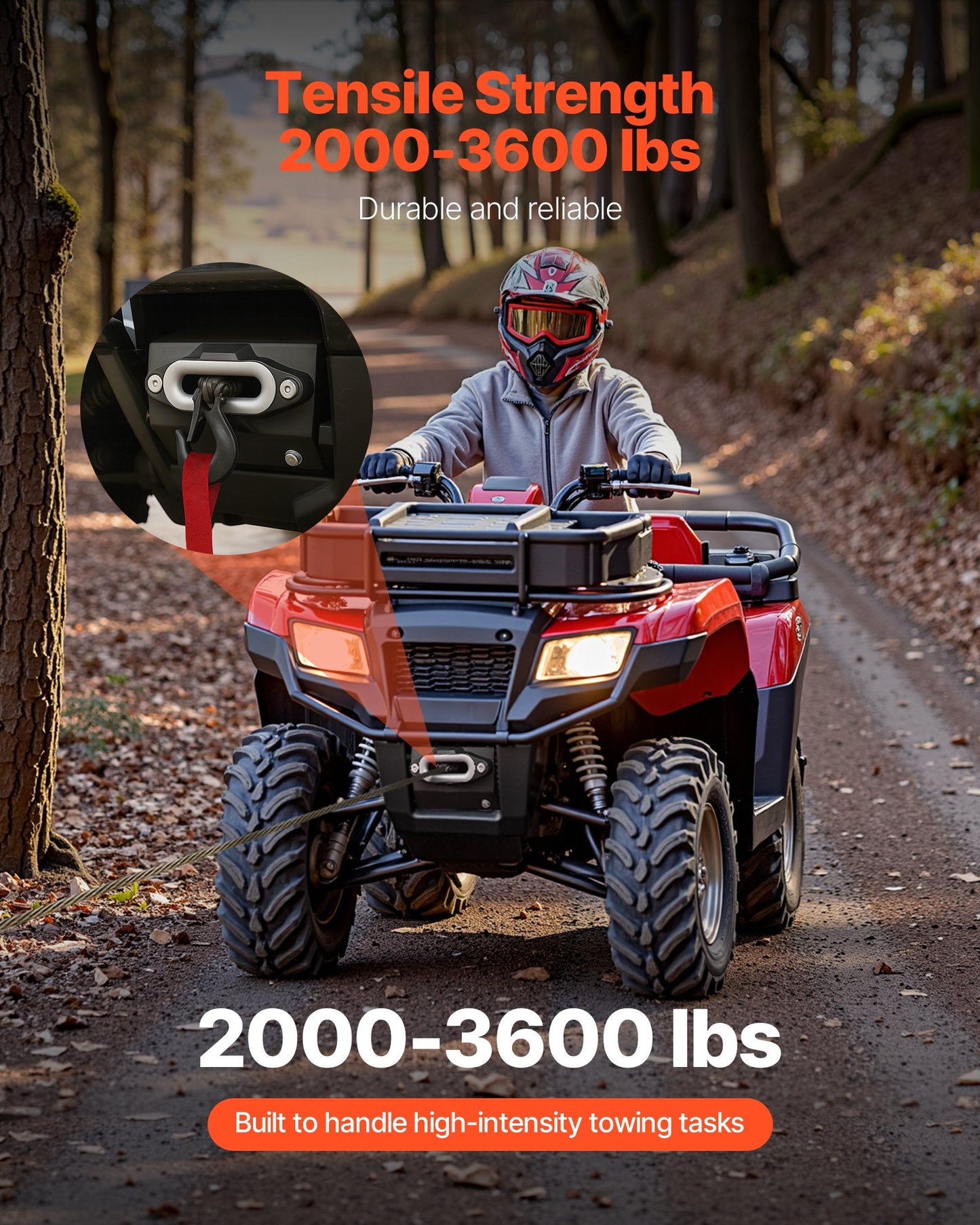 Seilwindenhalterung, Zugkraft 907–1633 kg, Anhängerkupplungs-Seilwindenhalterung für ausgewählte Honda Foreman und Rancher Rubicon Modelle (2014–2021), 2-Loch-Befestigung, pulverbeschichteter Stahl, schwarz