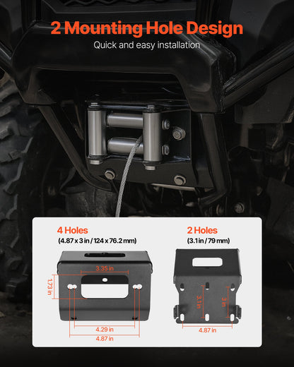 Seilwindenhalterung, Zugkraft 907–1633 kg, Anhängerkupplungs-Seilwindenhalterung für ausgewählte Honda Foreman und Rancher Rubicon Modelle (2014–2021), 2-Loch-Befestigung, pulverbeschichteter Stahl, schwarz