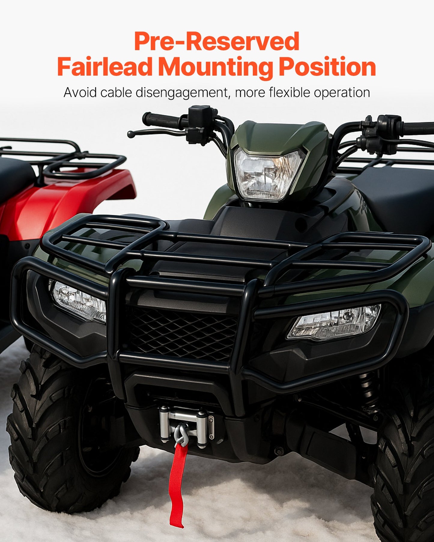 Seilwindenhalterung, Zugkraft 907–1633 kg, Anhängerkupplungs-Seilwindenhalterung für ausgewählte Honda Foreman und Rancher Rubicon Modelle (2014–2021), 2-Loch-Befestigung, pulverbeschichteter Stahl, schwarz