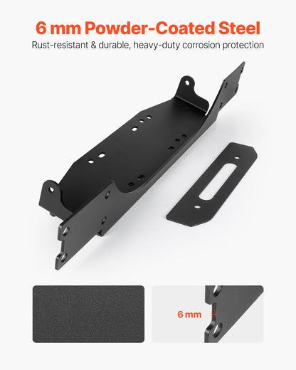Seilwindenhalterung, Zugkraft 5443 kg (12000 lbs), Anhängerkupplungs-Seilwindenhalterung für ausgewählte Jeep Wrangler JL/JLU &amp; Gladiator JT Modelle (2018–2023), 2-Loch-Befestigung, pulverbeschichteter Stahl, schwarz