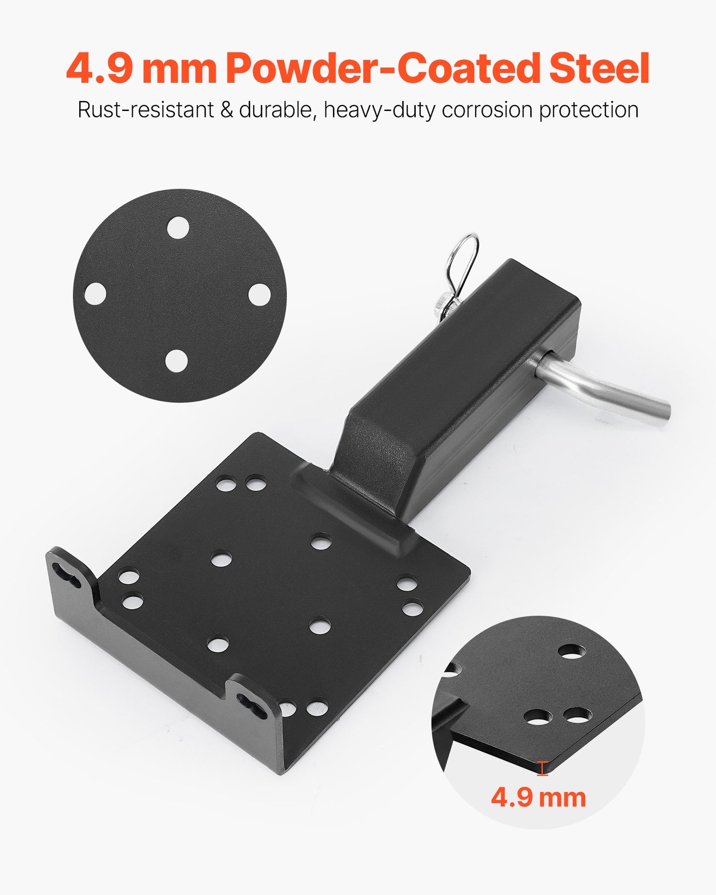 Seilwindenhalterung, Tragfähigkeit 1633 kg (3600 lbs), Anhängerkupplungs-Seilwindenhalterung mit 50,8-mm-Aufnahme, 2/4-Zoll-Seilwindenbolzenlöcher, pulverbeschichteter Stahl, geeignet für ATV, UTV und Pickup-Truck, Schwarz