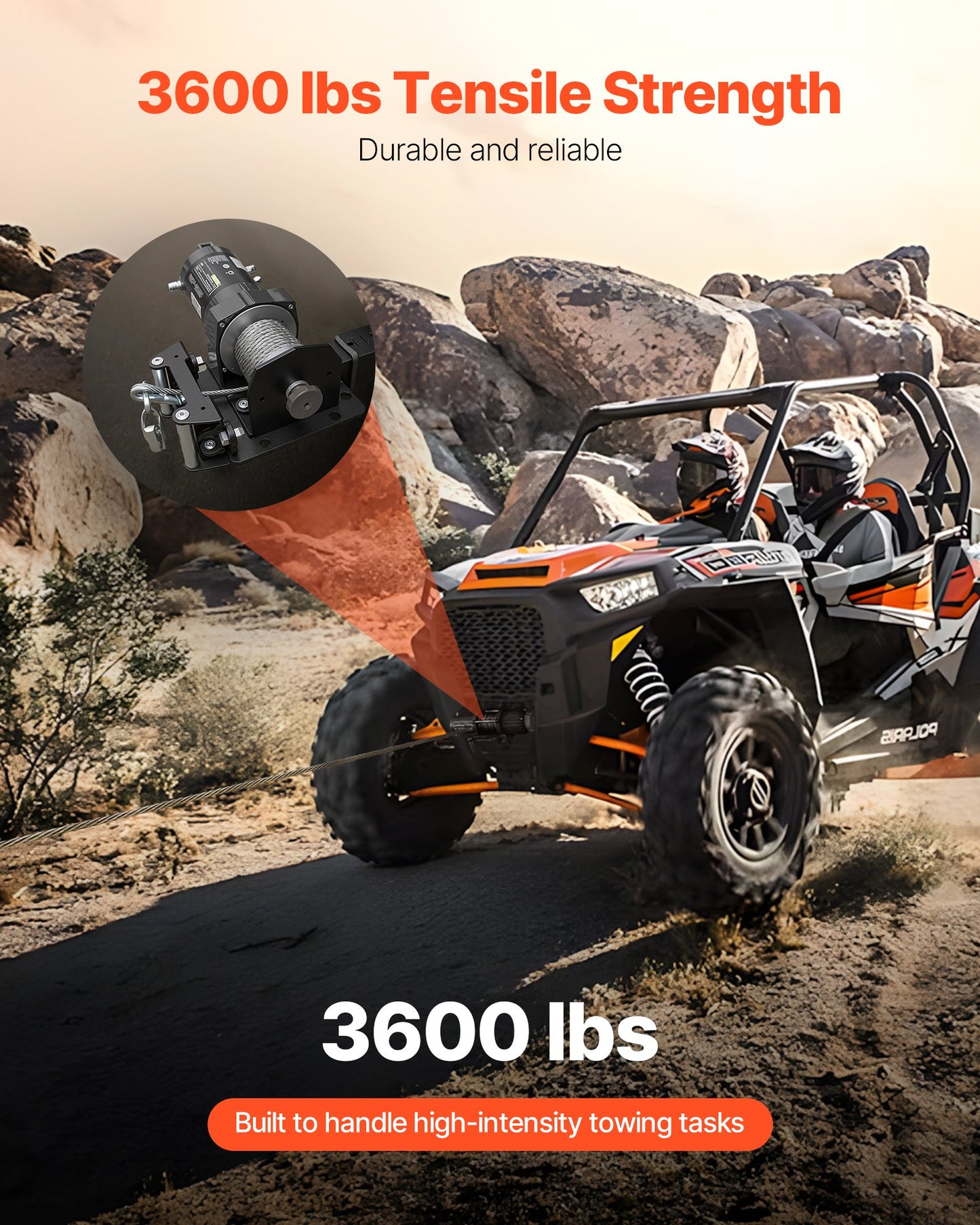 Seilwindenhalterung, Tragfähigkeit 1633 kg (3600 lbs), Anhängerkupplungs-Seilwindenhalterung mit 50,8-mm-Aufnahme, 2/4-Zoll-Seilwindenbolzenlöcher, pulverbeschichteter Stahl, geeignet für ATV, UTV und Pickup-Truck, Schwarz