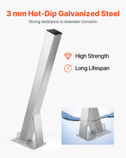 Boat Trailer Winch Stand, 76 x 76 x 863 mm Winch Posts, Boat Winch Mount with U-Bolts for 76 mm W x 76-101 mm H Trailer Tongue, Galvanized, Fit for Jet Ski, Sailboat, Fishing Boat, Speedboat