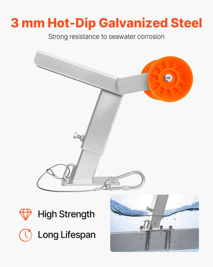 Boat Trailer Winch Stand with Roller, Adjustable Height 365-548 mm, Boat Winch Mount with U-Bolts for 50.8-76.2 mm W x 76.2-101.6 mm H Trailer Tongue, Fit for Jet Ski, Sailboat, Speedboat