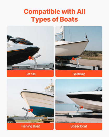 Boat Trailer Winch Stand with Roller, Adjustable Height 365-548 mm, Boat Winch Mount with U-Bolts for 50.8-76.2 mm W x 76.2-101.6 mm H Trailer Tongue, Fit for Jet Ski, Sailboat, Speedboat