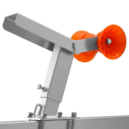 Boat Trailer Winch Stand with Roller, Adjustable Height 365-548 mm, Boat Winch Mount with U-Bolts for 50.8-76.2 mm W x 76.2-101.6 mm H Trailer Tongue, Fit for Jet Ski, Sailboat, Speedboat