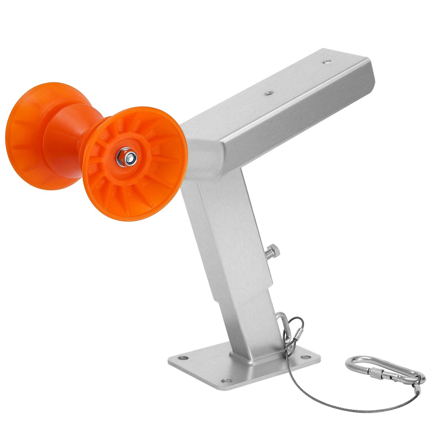 Boat Trailer Winch Stand with Roller, Adjustable Height 365-548 mm, Boat Winch Mount with U-Bolts for 50.8-76.2 mm W x 76.2-101.6 mm H Trailer Tongue, Fit for Jet Ski, Sailboat, Speedboat