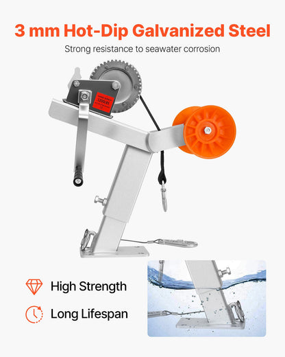 Boat Trailer Winch Stand with Roller, 544 kg Winch & 51 mm x 7.6 m Winch Strap, Boat Winch Mount with U-Bolt for 50.8-76.2 mm W x 76.2-101.6 mm H Trailer Tongue, Fit for Jet Ski, Sailboat, Speedboat