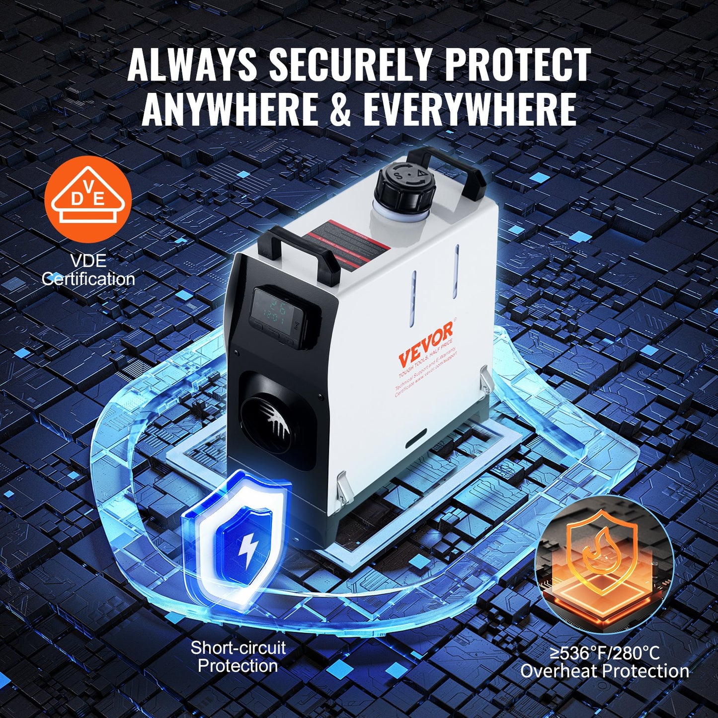 5-8KW Diesel Heater, Diesel Air Heater All in One with Remote Control and LCD Screen, Fast Heating Low Noise, Portable Diesel Heater for Truck Van RV Trailer Camper