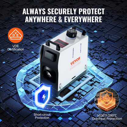 5-8KW Diesel Heater, Diesel Air Heater All in One with Remote Control and LCD Screen, Fast Heating Low Noise, Portable Diesel Heater for Truck Van RV Trailer Camper