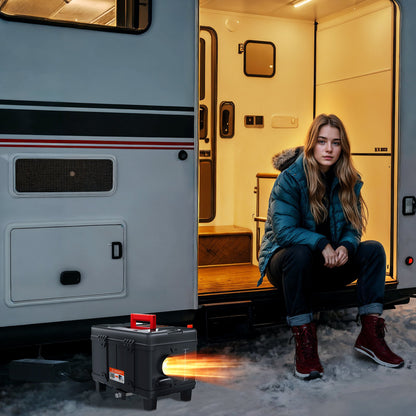 8KW Diesel Heater, 12V/24V All in One Diesel Air Heater, with Bluetooth APP Control, Remote Control and Display Screen, CO Alarm, Fast Heating Portable Diesel Heater for Vehicles and Garage